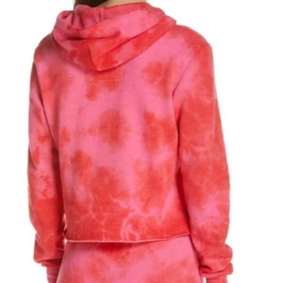 AVIATOR NATION Women’s Pink Hand Tie Dyed Cropped Hoodie/Sweatshirt/Pullover 🩷 - Picture 2 of 13